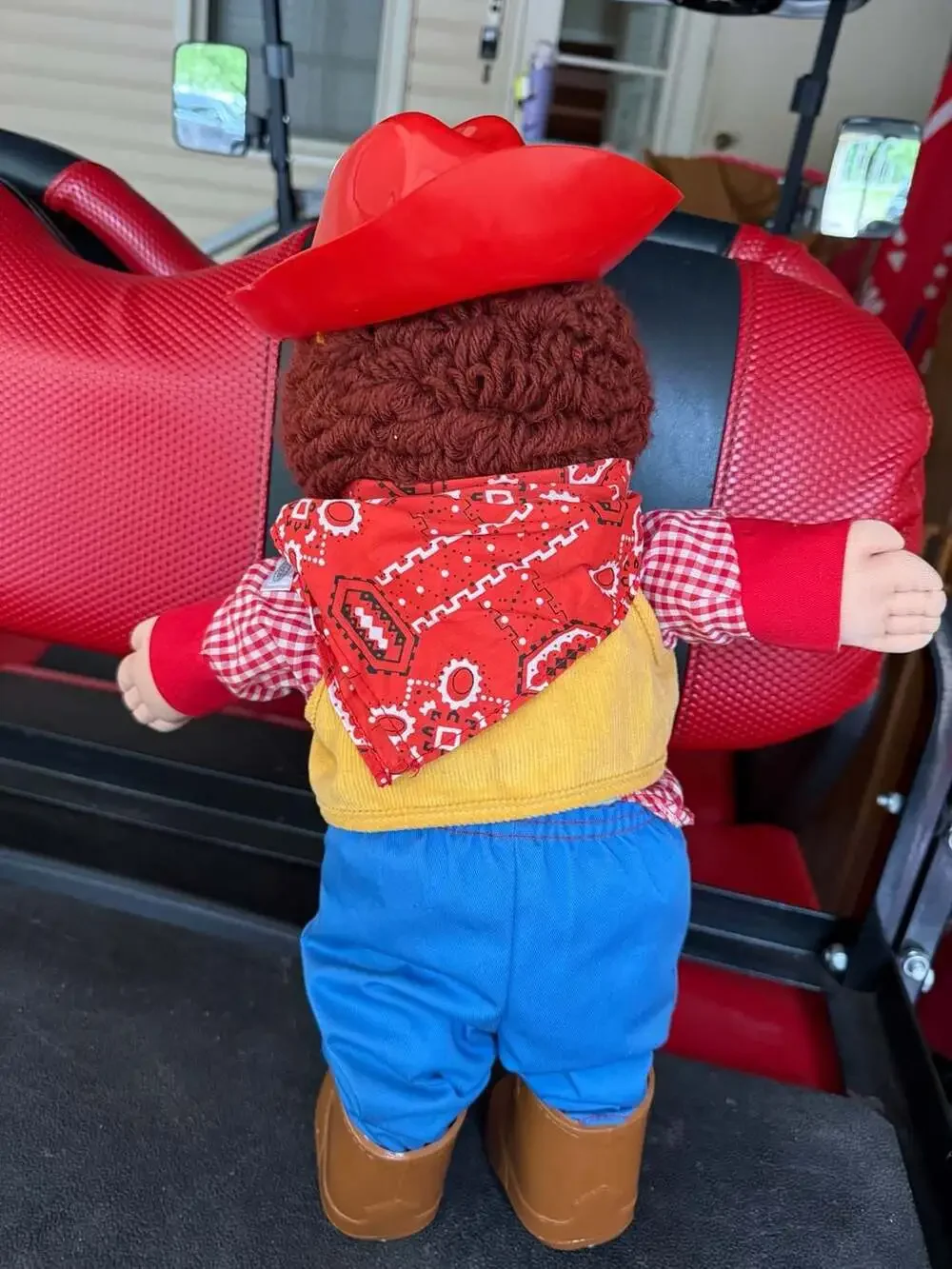 Vintage Cabbage Patch Kids boy Cowboy Doll with Red Hair, Hat, Boots